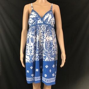 Soybury Dress Small Blue White Sundress FLAW